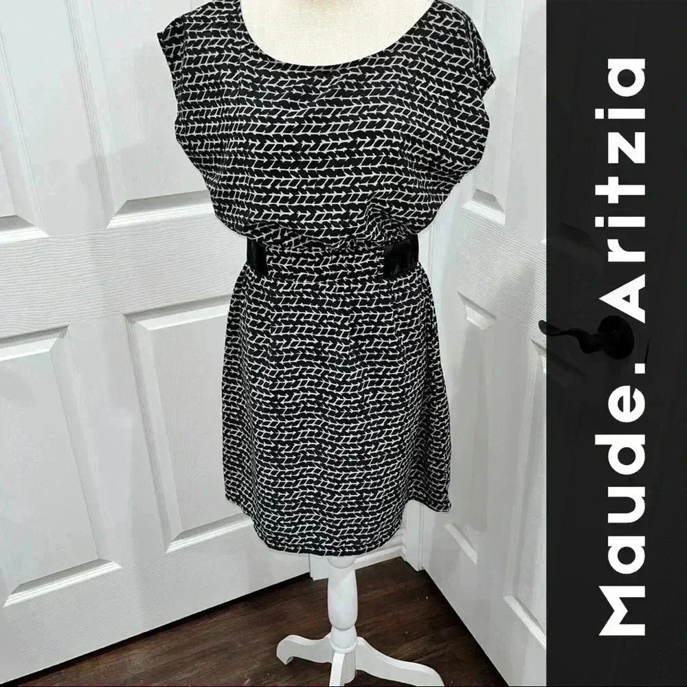 Maude (ARITZIA) cinched waist mini dress with peek a boo back